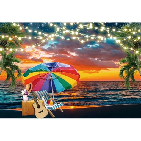 Summer Tropical Beach Backdrop Hawaiian Luau Aloha Party Seaside