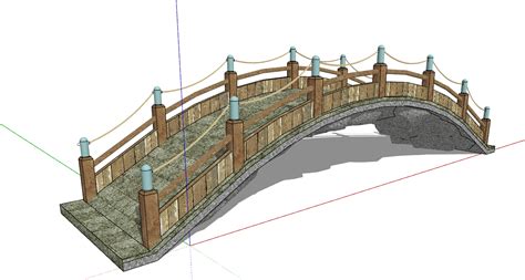 中式拱桥su模型设计景观建筑土木在线
