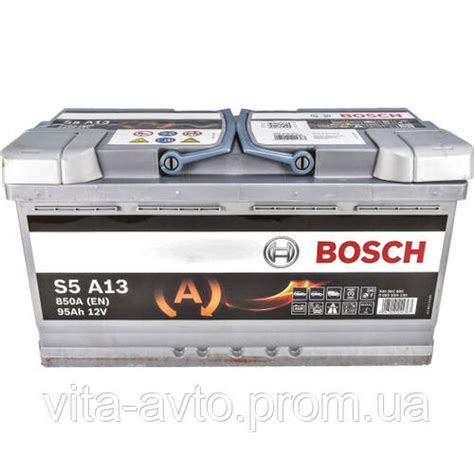 Акумулятор Bosch S5 AGM 105Ah, EN 950 правий "+" 393x175x190 (ДхШхВ) с ...