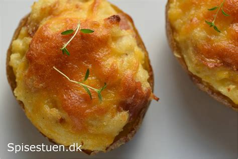 Dobbeltbagte Kartofler Med Bacon Og Ost