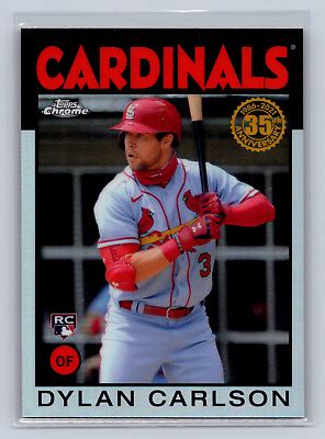 2021 Topps Chrome 86BC 6 Dylan Carlson 35th Anniversary Refractor