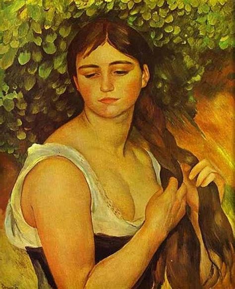 Pierre Auguste Renoir Girl Braiding Her Hair Suzanne Etsy