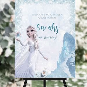 Frozen Birthday Welcome Sign. White Theme. Editable and - Etsy