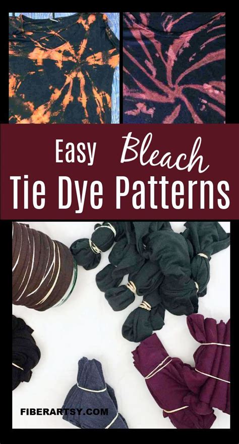 Easy Bleach Tie Dye Patterns Reverse Tie Dyeing By Artofit