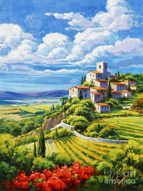 Vineyard Field Painting By Lucio Campana Fine Art America