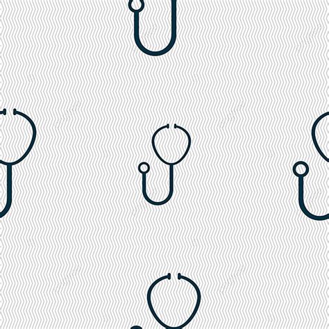 Geometric Textured Seamless Pattern Of Stethoscope Icon In Vector