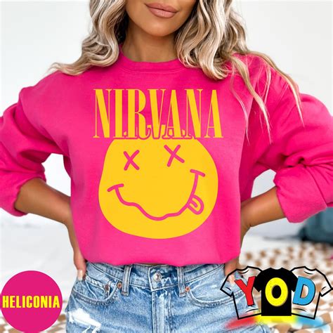 Pink Nirvana Sweatshirt Preppy Sweatshirt 90s Sweatshirt Etsy