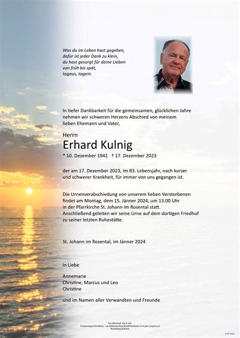 Parte für Erhard Kulnig pax requiem