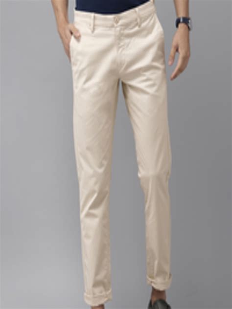 Buy U S Polo Assn Men Beige Austin Trim Fit Solid Chinos Trousers