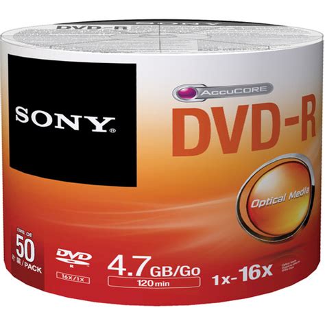 Sony DVD-R 4.7GB Recordable Media (50 Discs, Bulk) 50DMR47SB/US