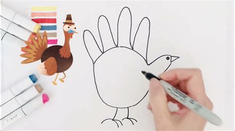 How To Draw A Cute Turkey 🦃 Thanksgiving Turkey Drawing Easy