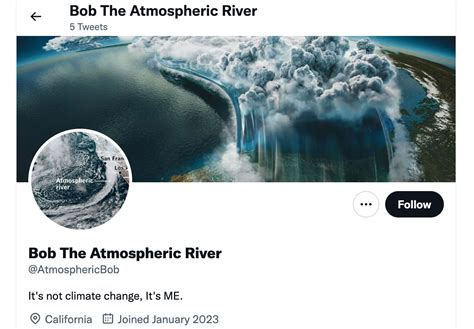 Of Course the Atmospheric River Has a Twitter Now, and His Name Is Bob