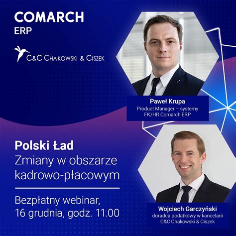 Zapraszamy na webinar Comarch Polski Ład zmiany w obszarze kadrowo