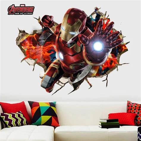 Iron Man Wall Decals | Wall decals, 3d wall decals, Diy wall decals