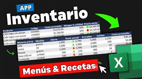 Mini App de INVENTARIOS en Excel Alertas STOCKS mínimos Materias