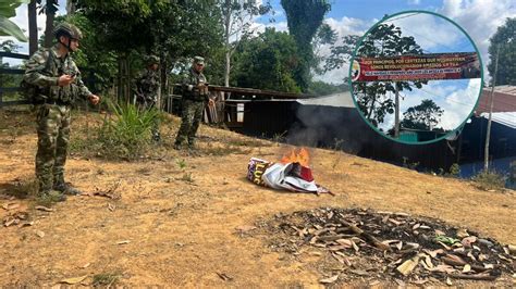 Ejército destruyó pasacalle con el que disidencias Farc intimidaron en