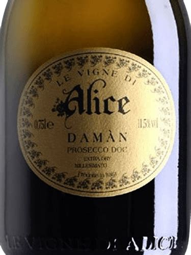 Le Vigne di Alice Damàn Prosecco Millesimato Extra Dry Vivino US