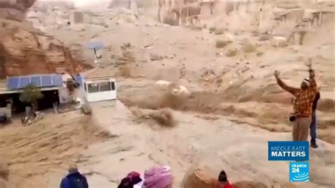 Jordan Ancient City Of Petra Hit By Rare Flash Floods Youtube