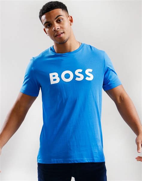 Boss Thinking 1 T Shirt Open Blue Terraces Menswear