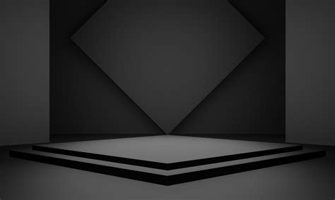 Premium Photo | Black geometric stage dark background