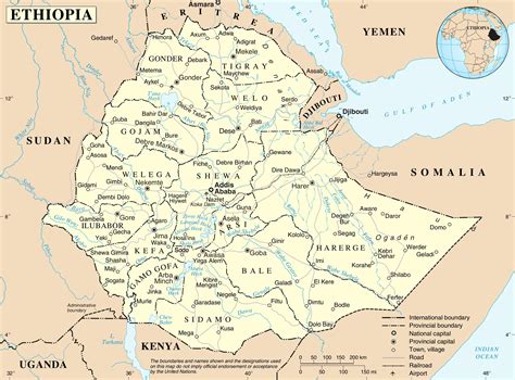 Detailed Map Of Ethiopia Political Map Of Ethiopia Eastern Africa