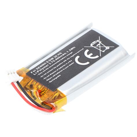 Batterie Adaptée Pour Sennheiser Sdw 30 Hs Li Polymer 3 7v 400mah 1