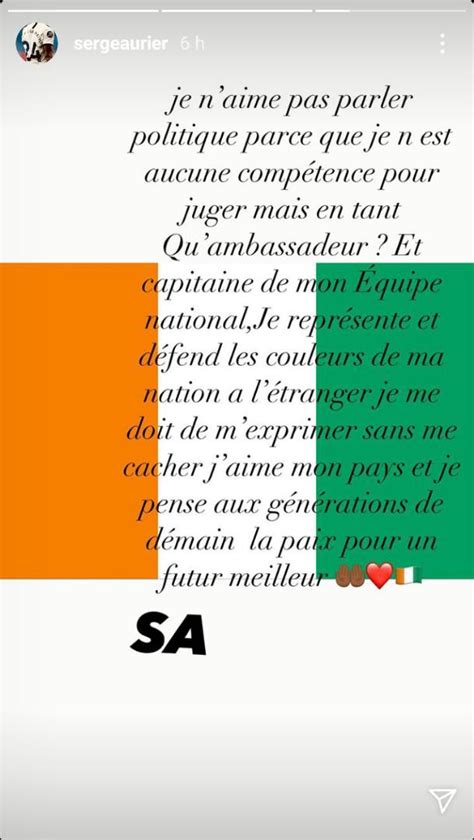 Situation sociopolitique en Côte d Ivoire Serge Aurier prend son