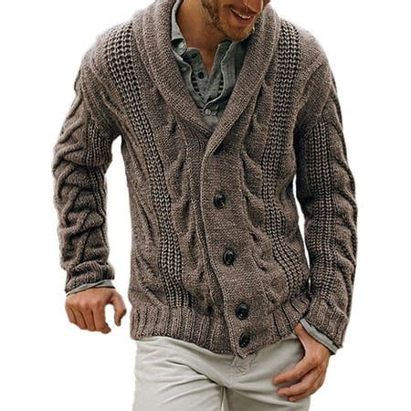 Winter Cable Knit Casual Cardigan Lapel Long Sleeve Sweater With