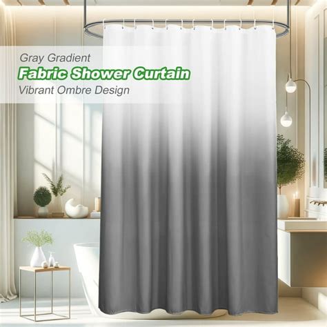 Inosoo Gray Ombre Fabric Shower Curtain 72 X 72 Inch Heavy Duty Gray Gradient Water Repellent