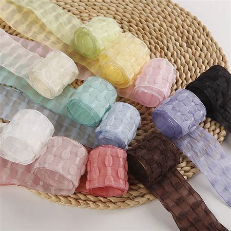 5 Jardas 38mm Plissado Chiffon Fita Organza Arcos De Cabelo Diy