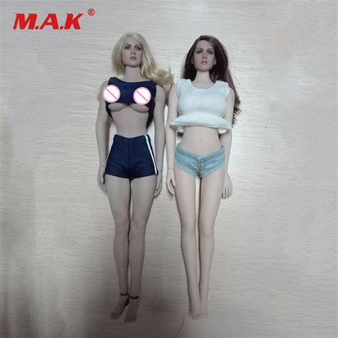 1/6 масштаб, Женская гибкая фигурка, средняя грудь, тело бледное ...