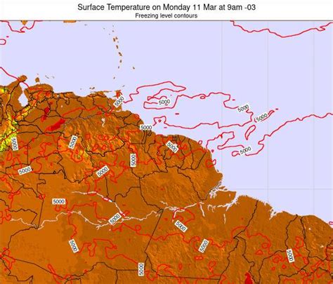 Guyana Surface Temperature on Tuesday 24 Aug at 3pm SRT