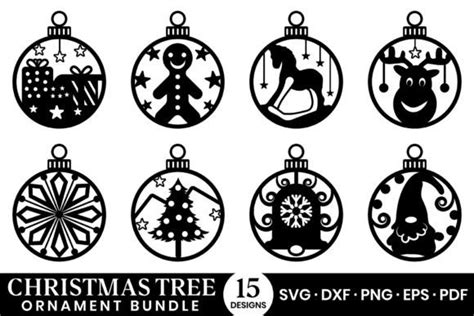 Christmas Tree Ornament Laser Cut Bundle Graphic By Craftlabsvg