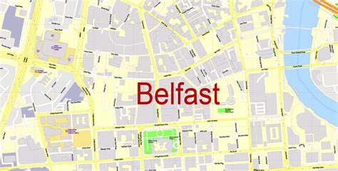 Map Belfast Printable Pdf Vector Exact Detailed City Plan With Buildings