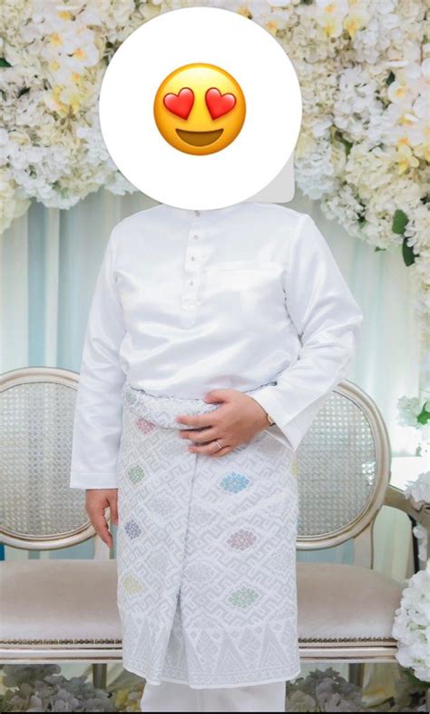 Baju Melayu Nikah Off White Rent Men S Fashion Muslim Wear Baju