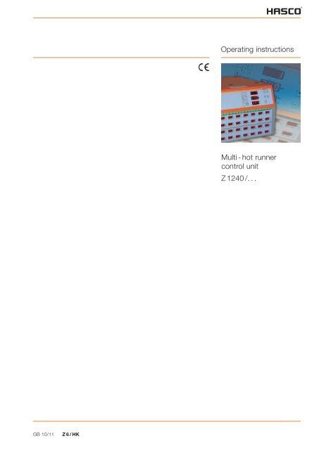Multi Hot Runner Control Unit Z Operating Hasco