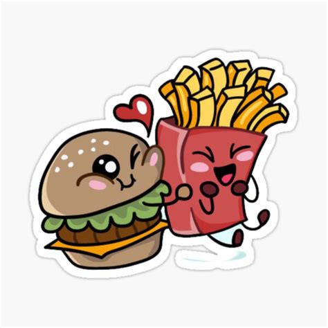 Kawaii Burger Sticker By Dairos Redbubble