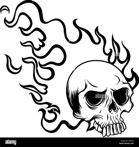 Skulls On Fire Coloring Pages