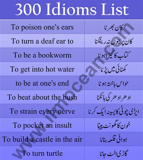 Solution Idioms In English And Urdu Class Th Studypool