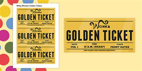 Willy Wonka Golden Ticket Invitation