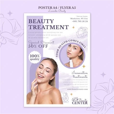 Premium PSD | Digital lavender poster template