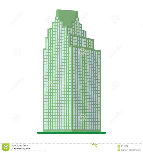 Un Edificio Alto Moderno En Un Fondo Blanco Ilustraci N Del Vector