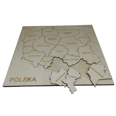 Puzzle drewniane edukacyjne Polska województwa Sklep Renifer