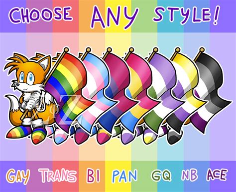 SEGA Sonic the Hedgehog Tails LGBT Pride Flag Vinyl Stickers - Etsy UK