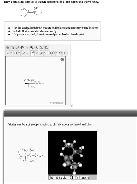 Solved Draw The Structural Formula Of The R Configuration Of The Compound Shown Below Oh Use