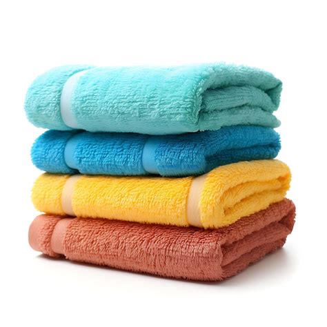 Premium Ai Image Colorful Towels Isolated On White Background