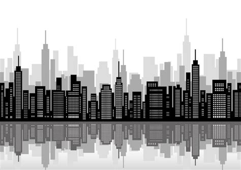 Premium Vector | Seamless black and white cityscape with skyscrapers ...