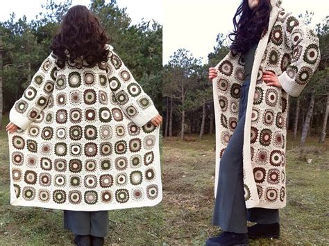 Maglione Afghano Quadrato Della Nonna Cappotto Etsy Italia