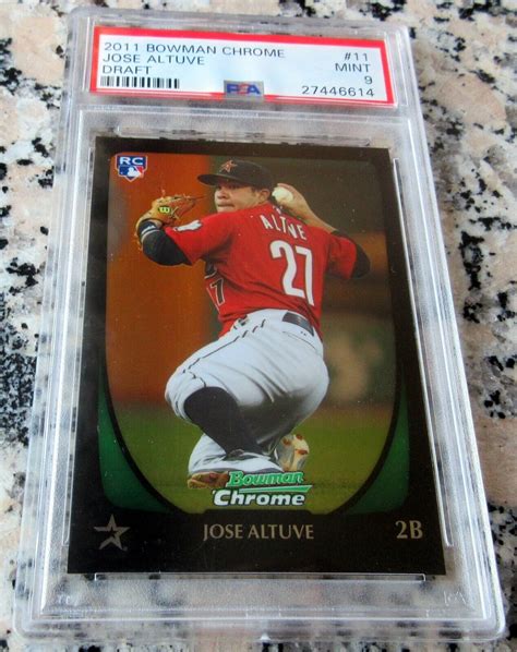 JOSE ALTUVE 2011 Bowman Chrome Rookie Card RC Logo PSA 9 MINT 2xWS