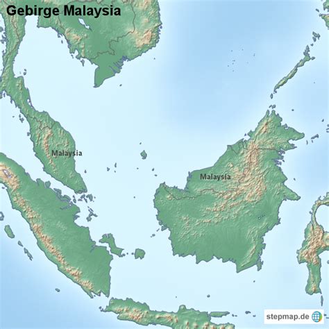 Stepmap Gebirge Malaysia Landkarte F R Malaysia